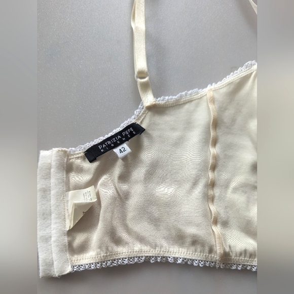 Designer PATRIZIA PEPE Silk Floral Embroidery Sequins Bustier. Vintage. Sz 42 EU - Picture 13 of 16